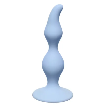 Korek analny o zakrzywionym kształcie.  Curved Anal Plug Blue