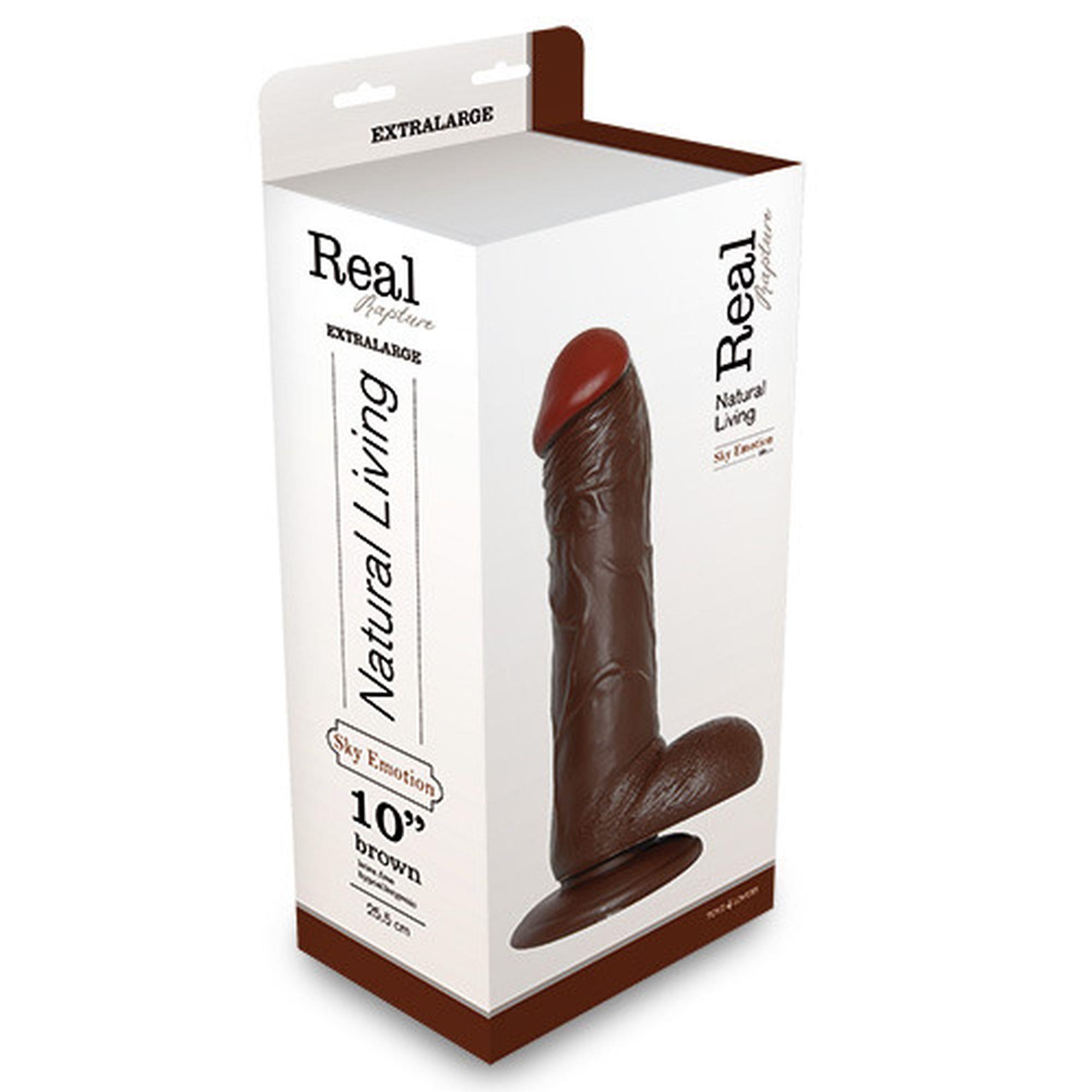 1-00700696 Dildo-FALLO REALISTICO REAL RAPTURE BROWN 10" - obrazek 1