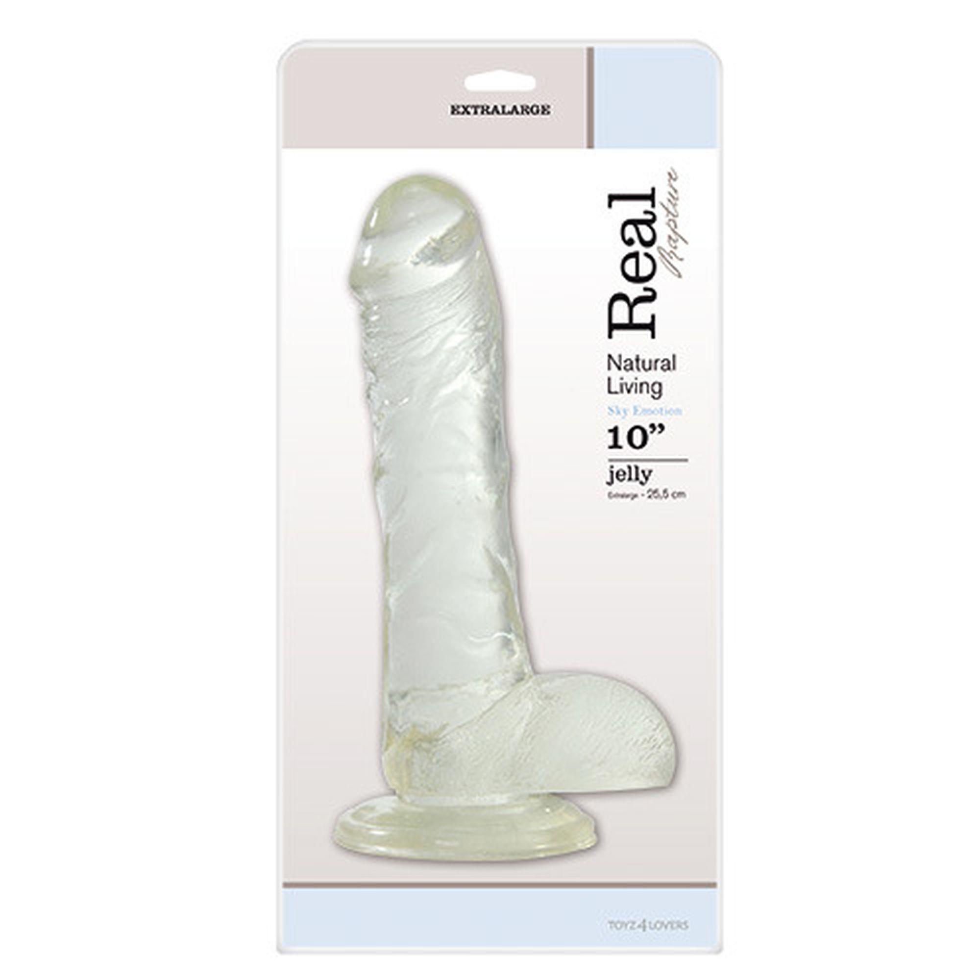 1-00700746 Dildo-FALLO JELLY REAL RAPTURE CLEAR 10" - obrazek 1