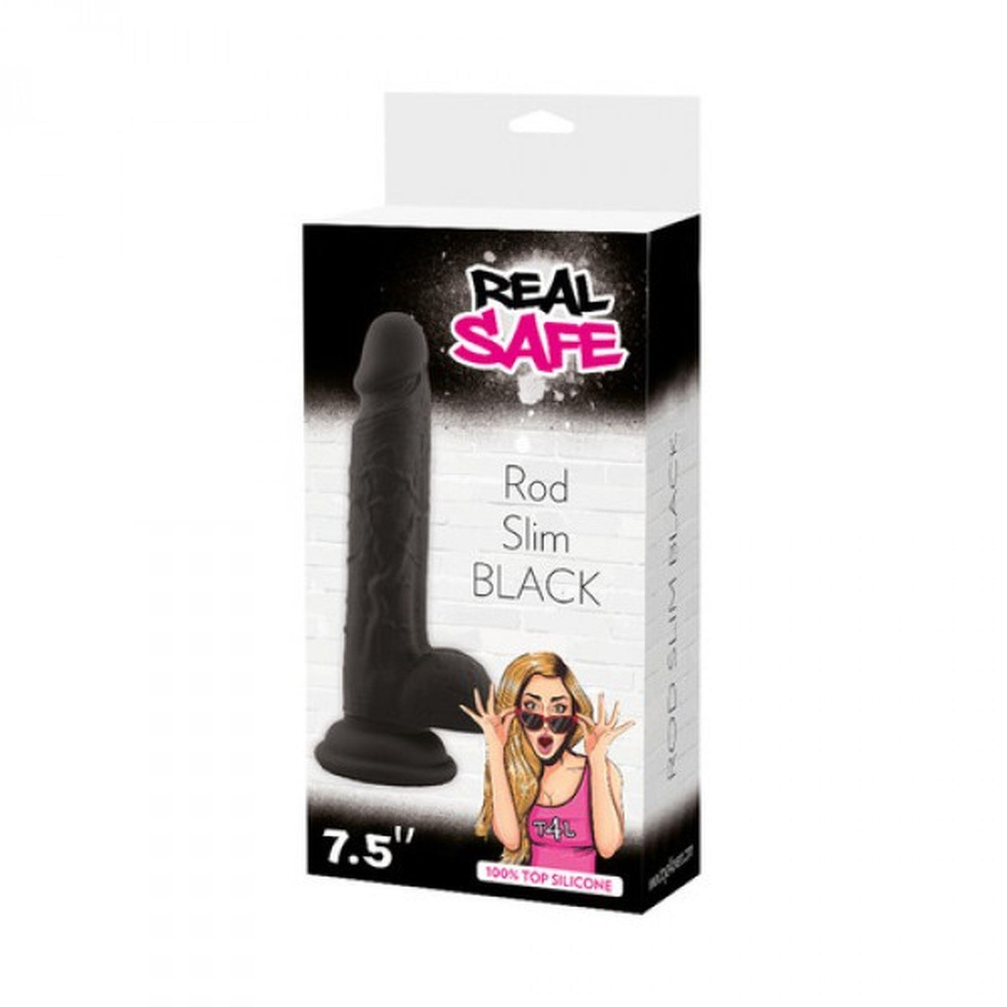 1-00701475 Dildo-Fallo realistico real safe rod slim black - obrazek 1