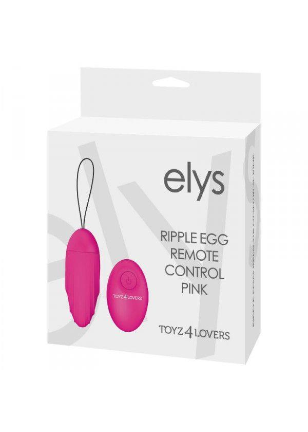 1-00802630 Jajko/wibr-OVETTO VIBRANTE ELYS RIPPLE EGG REMOTE CONTROL PINK - obrazek 1