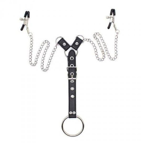 1-00904324 Stymulator-Penitence Man Nipples Clamps BLACK - obrazek 1