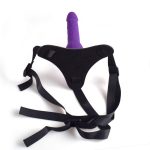 Cintura regolabile strap-on Purple con fallo realistico - obrazek 4