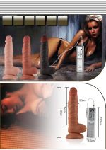 8.5"" Real Extreme Vibrating Dildo Flesh - obrazek 3