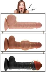 8.5"" Real Extreme Vibrating Dildo Flesh - obrazek 4