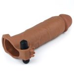 Add 3" Pleasure X Tender Vibrating Penis Sleeve Brown - obrazek 4