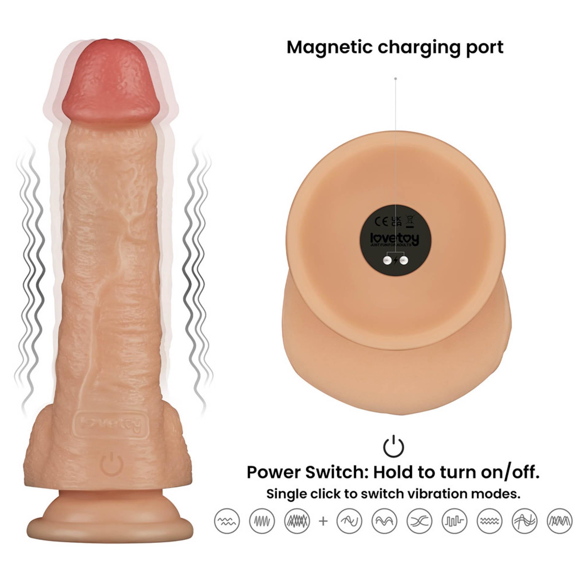 10-LV111202_14 8'' Vibrating Power Basics Cock - obrazek 1