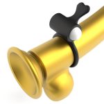 Power Clit Silicone Cockring Black - obrazek 2