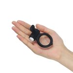 Power Clit Silicone Cockring Black - obrazek 8