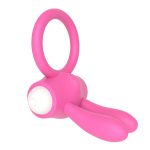 Power Clit Silicone Cockring Pink - obrazek 4
