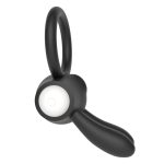 Power Clit Silicone Cockring Black - obrazek 4