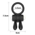 Power Clit Silicone Cockring Black - obrazek 6