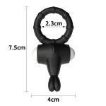 Power Clit Silicone Cockring Black - obrazek 2