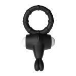 Power Clit Silicone Cockring Black - obrazek 4