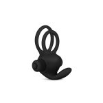 Power Clit Duo Silicone Cockring Black - obrazek 2