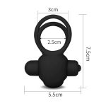 Power Clit Duo Silicone Cockring Black - obrazek 9