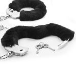 Fetish Pleasure Fluffy Leg Cuffs Black - obrazek 3