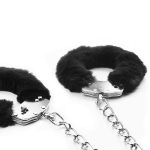 Fetish Pleasure Fluffy Leg Cuffs Black - obrazek 4