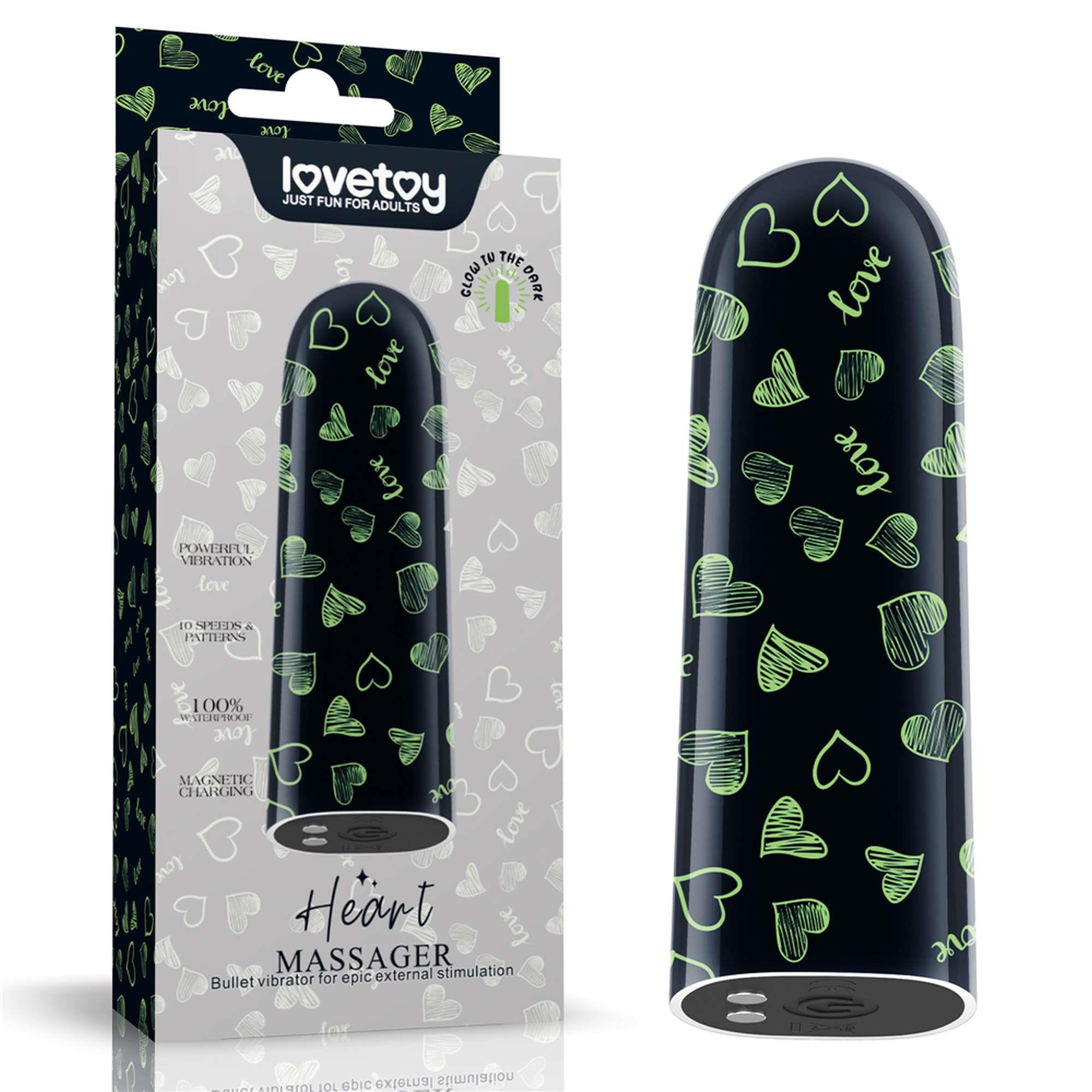 10-LV230221 Rechargeable Glow-in-the-dark Heart Massager - obrazek 1
