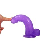 8"" Jelly Studs Crystal Dildo Large Purple - obrazek 3