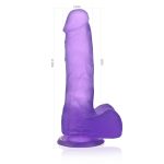 7"" Jelly Studs Crystal Dildo Medium Purple - obrazek 8