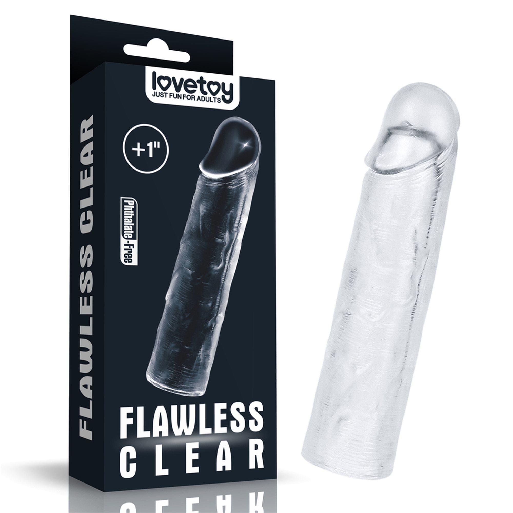 10-LV314013 Flawless Clear Penis Sleeve Add 1'' - obrazek 1