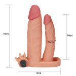 Add 1"" Pleasure X Tender Vibrating Double Penis Sleeve - obrazek 7