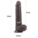 9'' Sliding Skin Dual Layer Dong - Black - obrazek 2