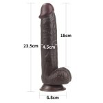 9.0'' Sliding Skin Dual Layer Dong - Black - obrazek 17