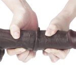 9.0'' Sliding Skin Dual Layer Dong - Black - obrazek 13