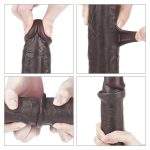 9.0'' Sliding Skin Dual Layer Dong - Black - obrazek 14