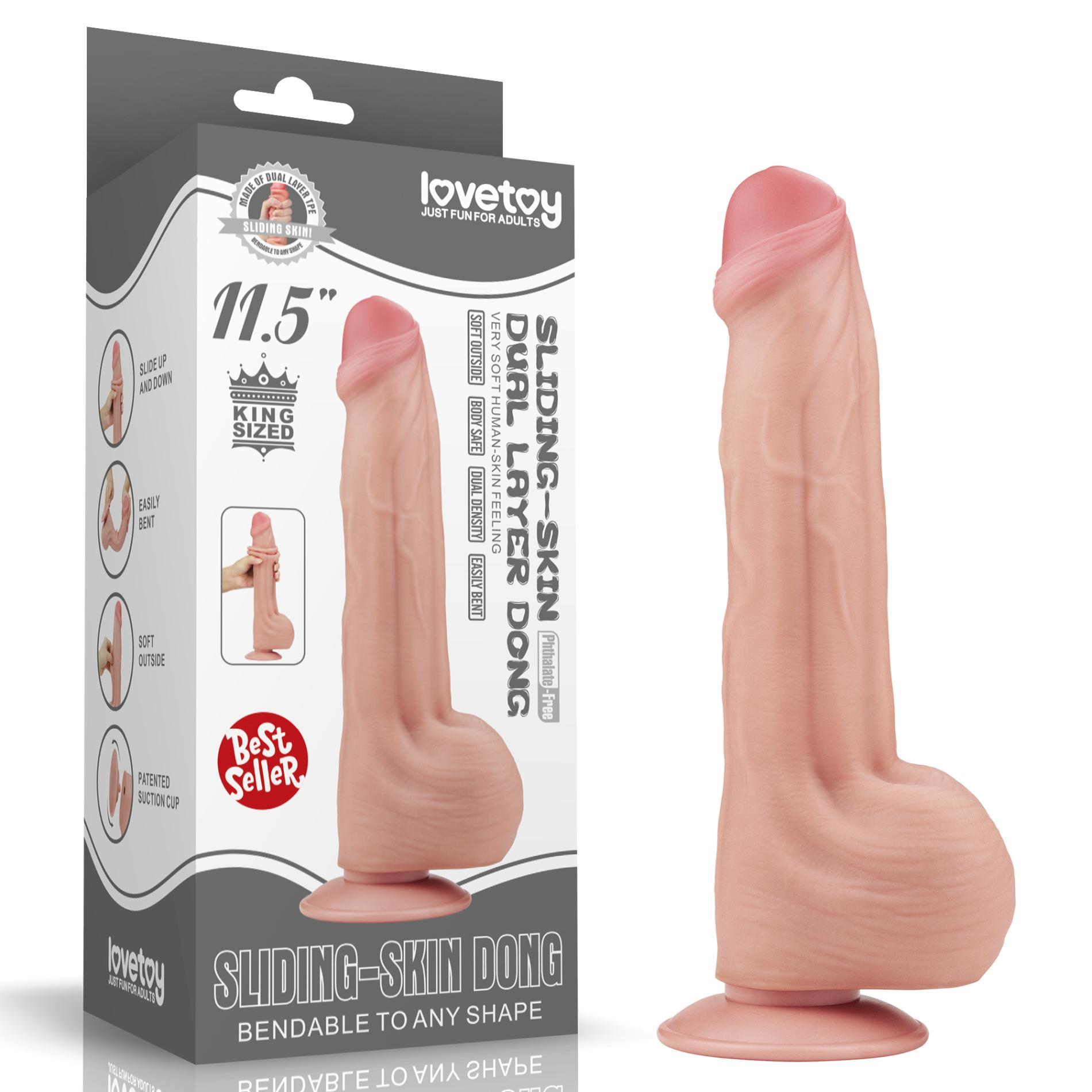 10-LV317051 11.5'' King Sized Sliding Skin Dual Layer Dong - obrazek 1