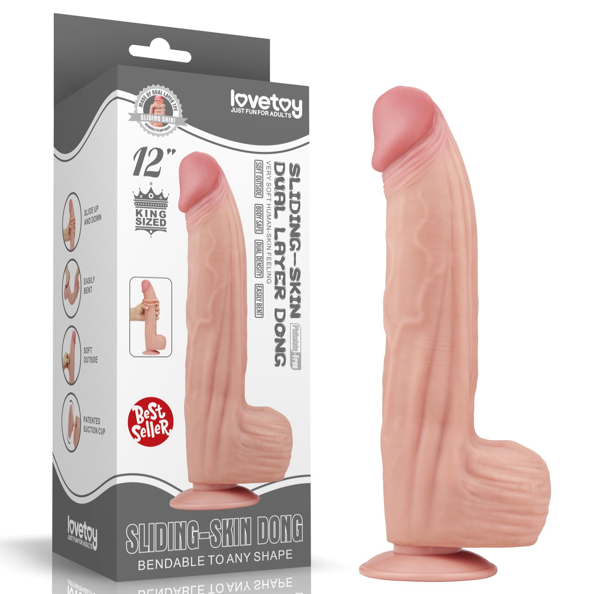 10-LV317052 12'' King Sized Sliding Skin Dual Layer Dong - obrazek 1