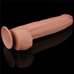 12'' King Sized Sliding Skin Dual Layer Dong - obrazek 6