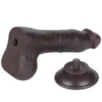 8'' Sliding Skin Dual Layer Dong Black - obrazek 8