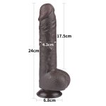 9.5'' Sliding Skin Dual Layer Dong Black - obrazek 2