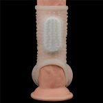 Vibrating Drip Knights Ring with Scrotum Sleeve (White) - obrazek 5