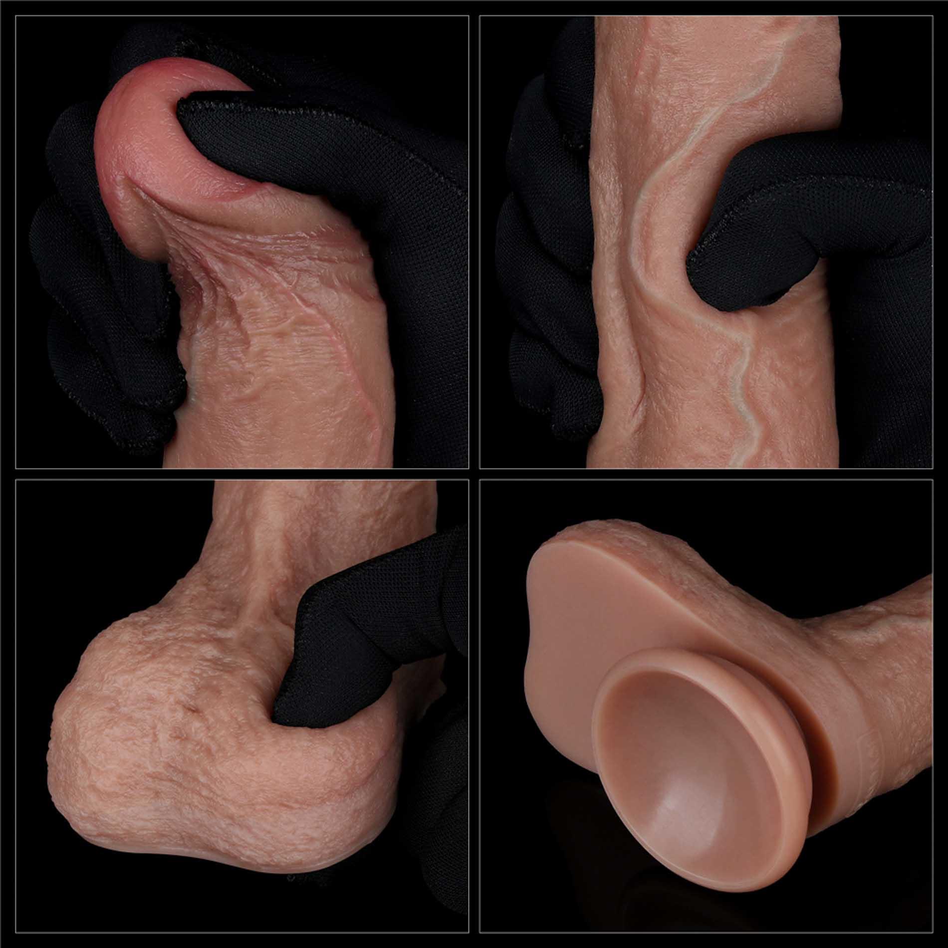 10-LV411044-_16 8.5'' Dual Layered Silicone Cock - obrazek 1