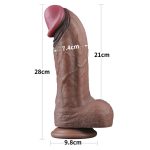 11"""" Dual Layered Silicone Cock XXL - obrazek 2