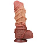 10.5'' Dual layered Platinum Silicone Cock with Rope - obrazek 3