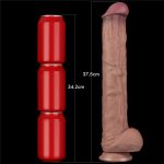 14.5'' Dual Layered Bendable Silicone Cock XXL(Flesh) - obrazek 4