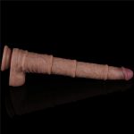 16'' Dual Layered Bendable Silicone Cock XXL(Flesh) - obrazek 11