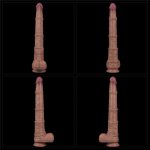 16'' Dual Layered Bendable Silicone Cock XXL(Flesh) - obrazek 3