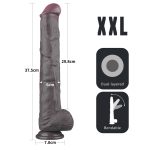 14.5'' Dual Layered Bendable Silicone Cock XXL(Black) - obrazek 17