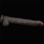 14.5'' Dual Layered Bendable Silicone Cock XXL(Black) - obrazek 9
