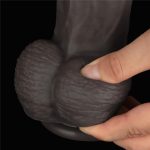 14.5'' Dual Layered Bendable Silicone Cock XXL(Black) - obrazek 6