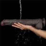 14.5'' Dual Layered Bendable Silicone Cock XXL(Black) - obrazek 5