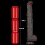 14.5'' Dual Layered Bendable Silicone Cock XXL(Black) - obrazek 4