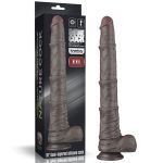 16'' Dual Layered Bendable Silicone Cock XXL(Black) - obrazek 18