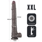 16'' Dual Layered Bendable Silicone Cock XXL(Black) - obrazek 17